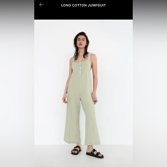 Zara LONG COTTON JUMPSUIT - Picture 1 of 3